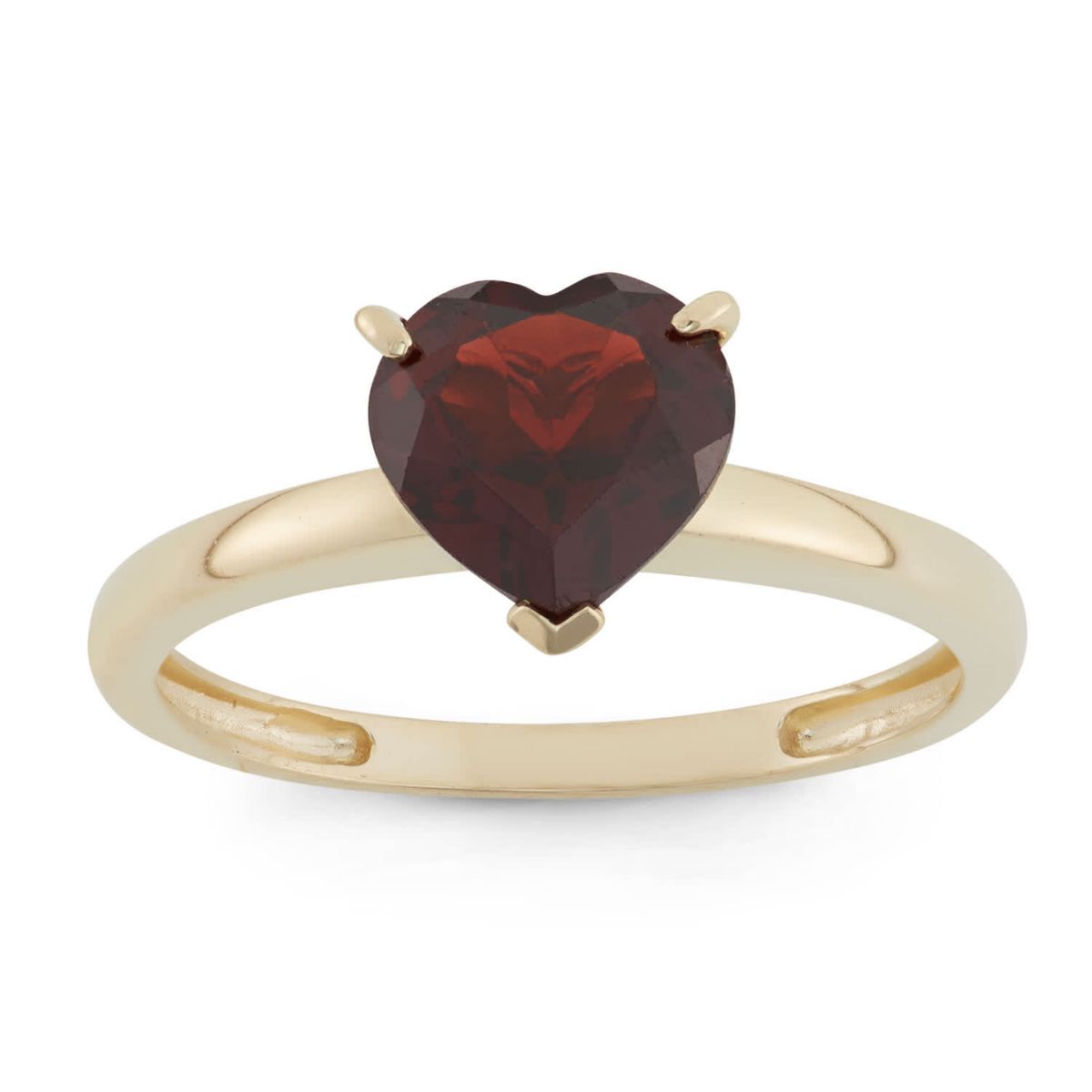 10K Gold Garnet Solitaire Ring