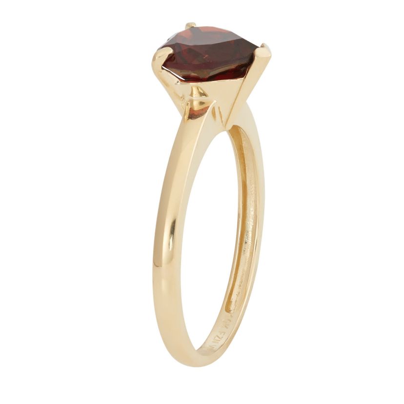 10K Gold Garnet Solitaire Ring