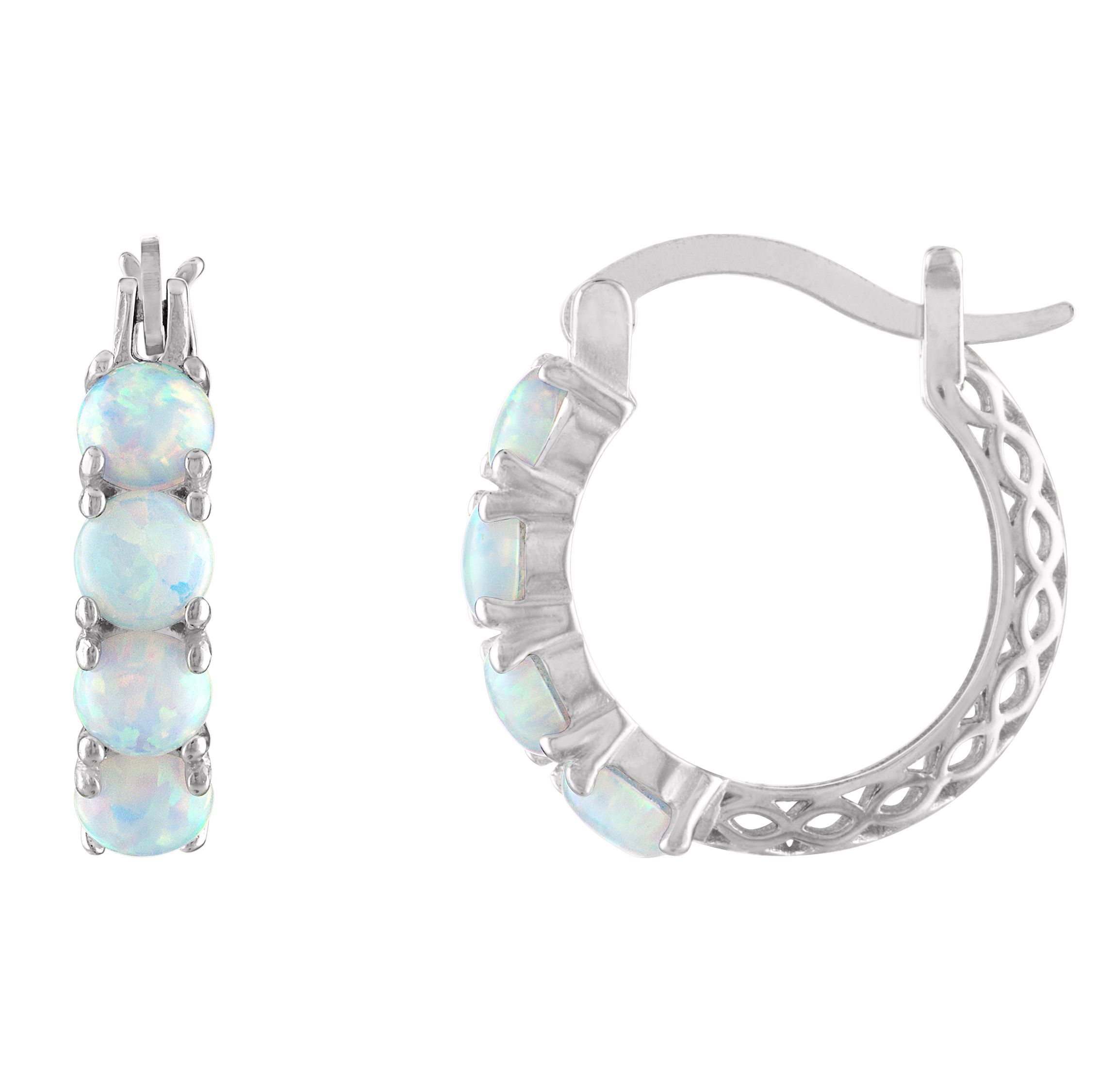 Lab Created Sterling Silver Created White Sapphire Hoop Earrings