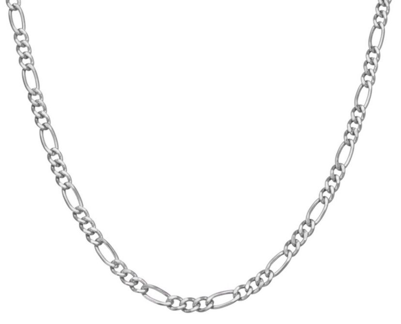Sterling Silver Mens Silver Figaro Chain Necklace