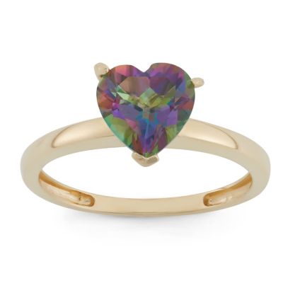 Jordan Blue NYC 10K Gold Mystic Fire Topaz Solitaire Ring, 6