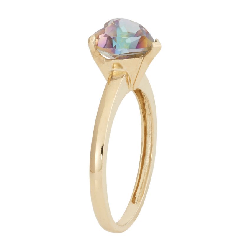 10K Gold Mystic Blue Topaz Solitaire Ring