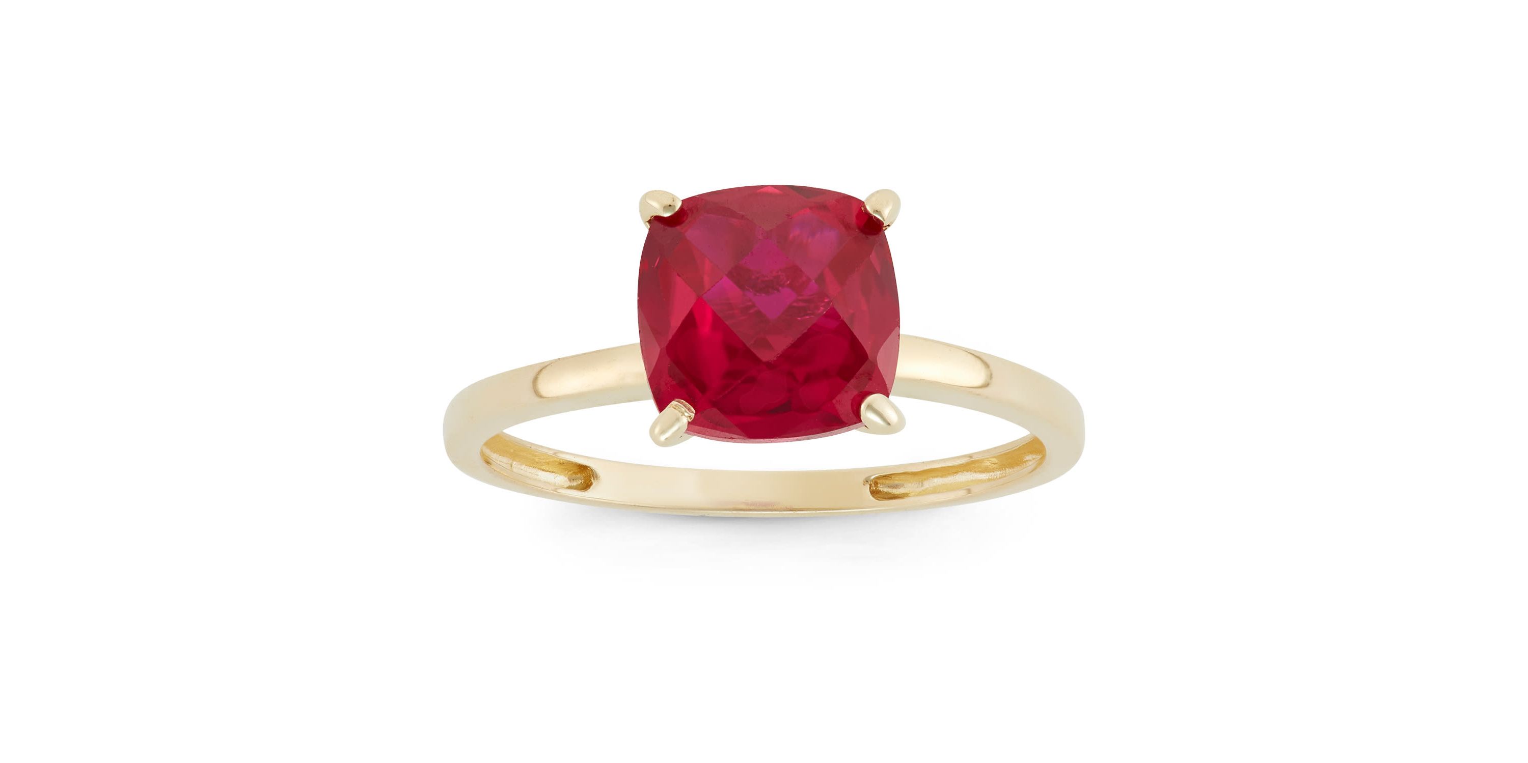 Lab Created 10K Gold Created Ruby Solitaire Ring