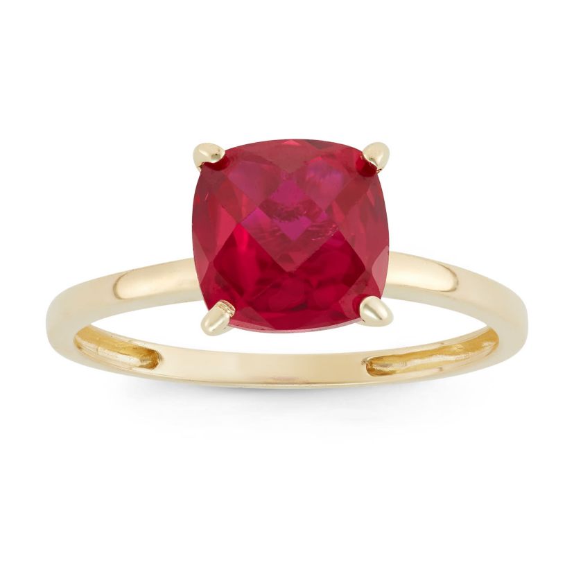 Lab Created 10K Gold Created Ruby Solitaire Ring