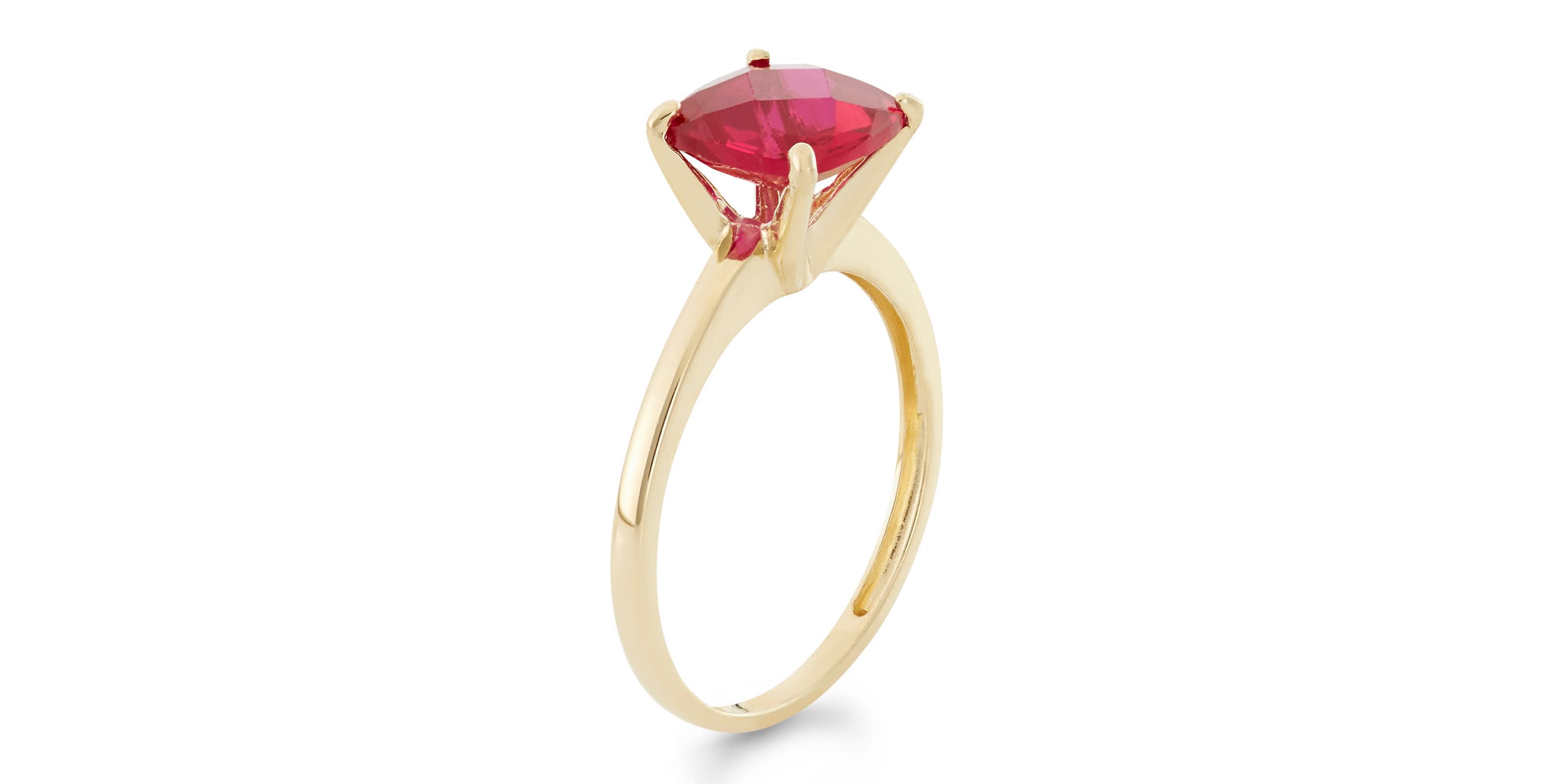 Lab Created 10K Gold Created Ruby Solitaire Ring