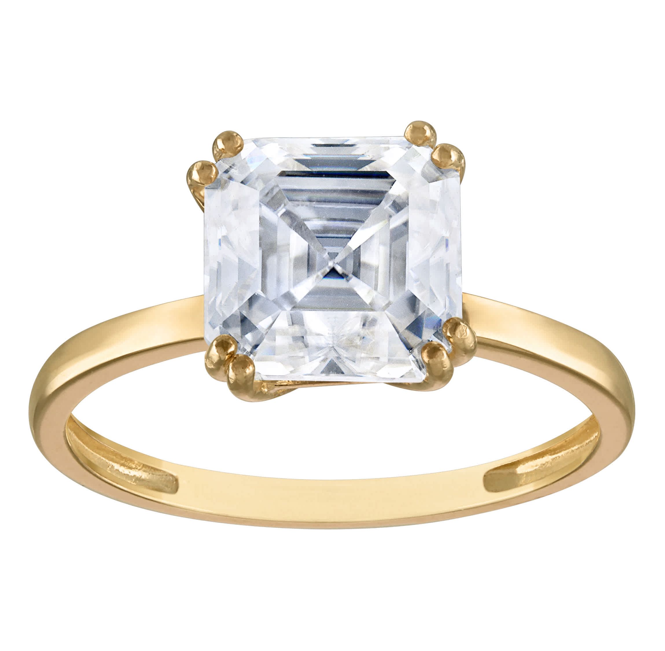 10K Gold Created Moissanite Ring