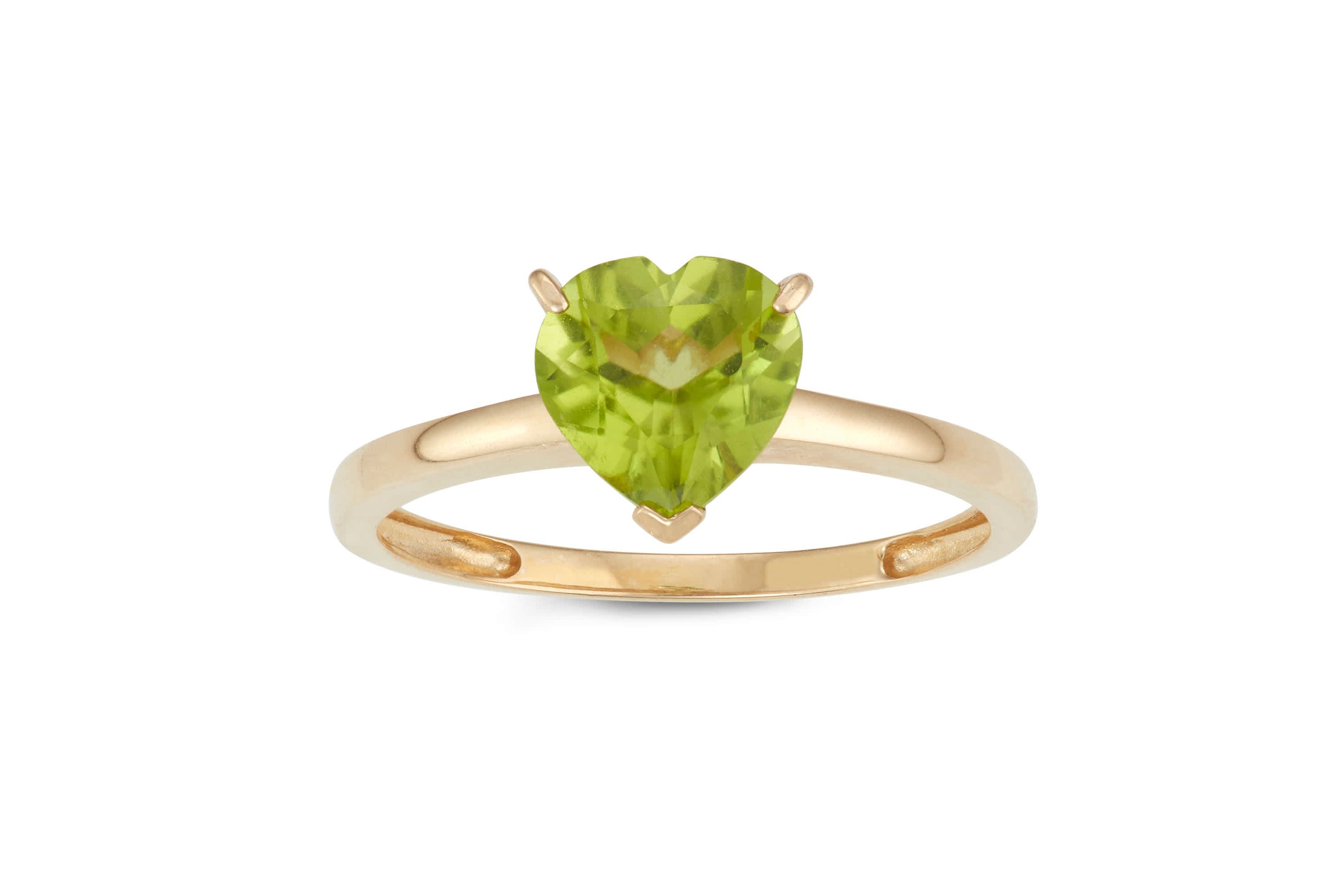 10K Gold Peridot Solitaire Ring