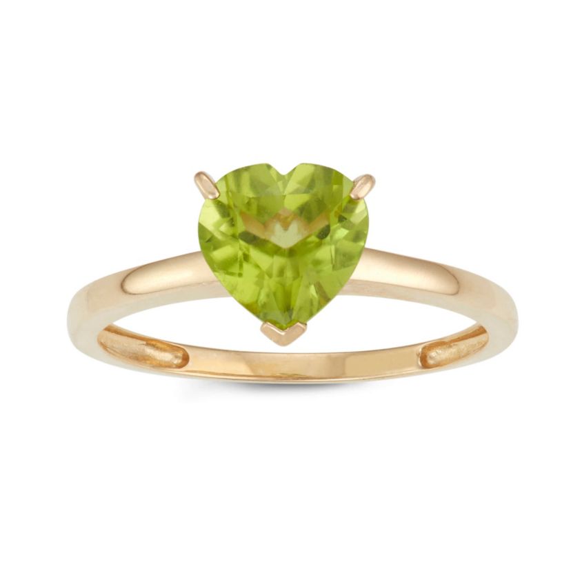 10K Gold Peridot Solitaire Ring