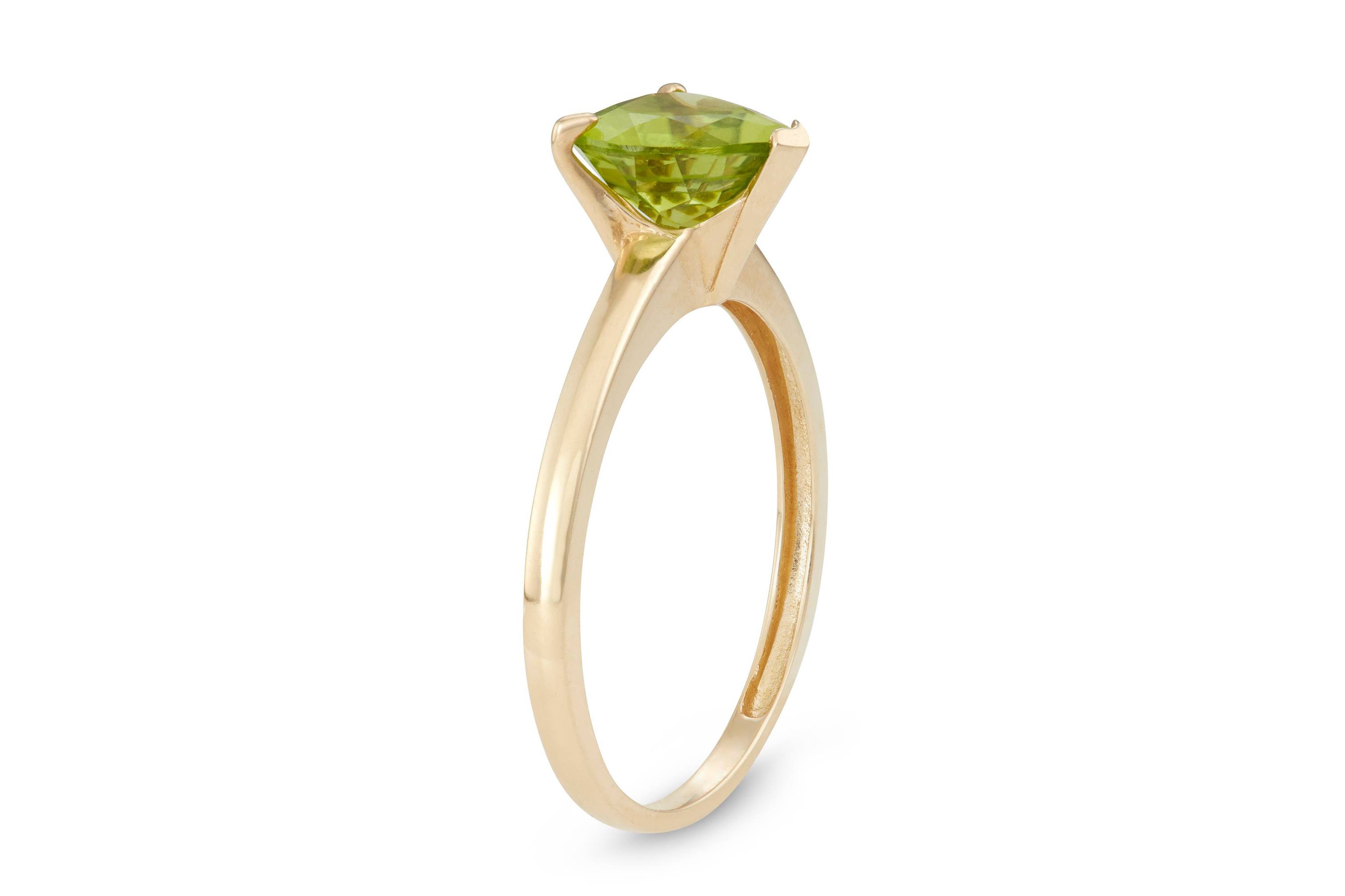 10K Gold Peridot Solitaire Ring