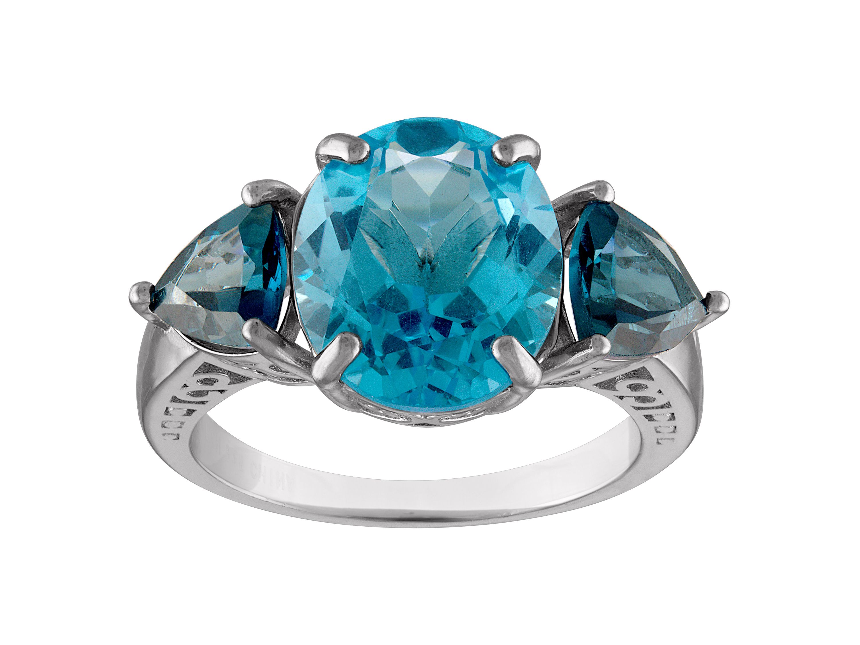 Sterling Silver Swiss Blue Topaz And London Blue Topaz Ring