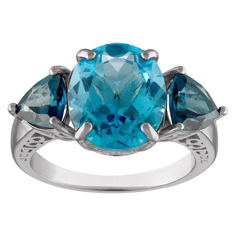 Sterling Silver Swiss Blue Topaz And London Blue Topaz Ring