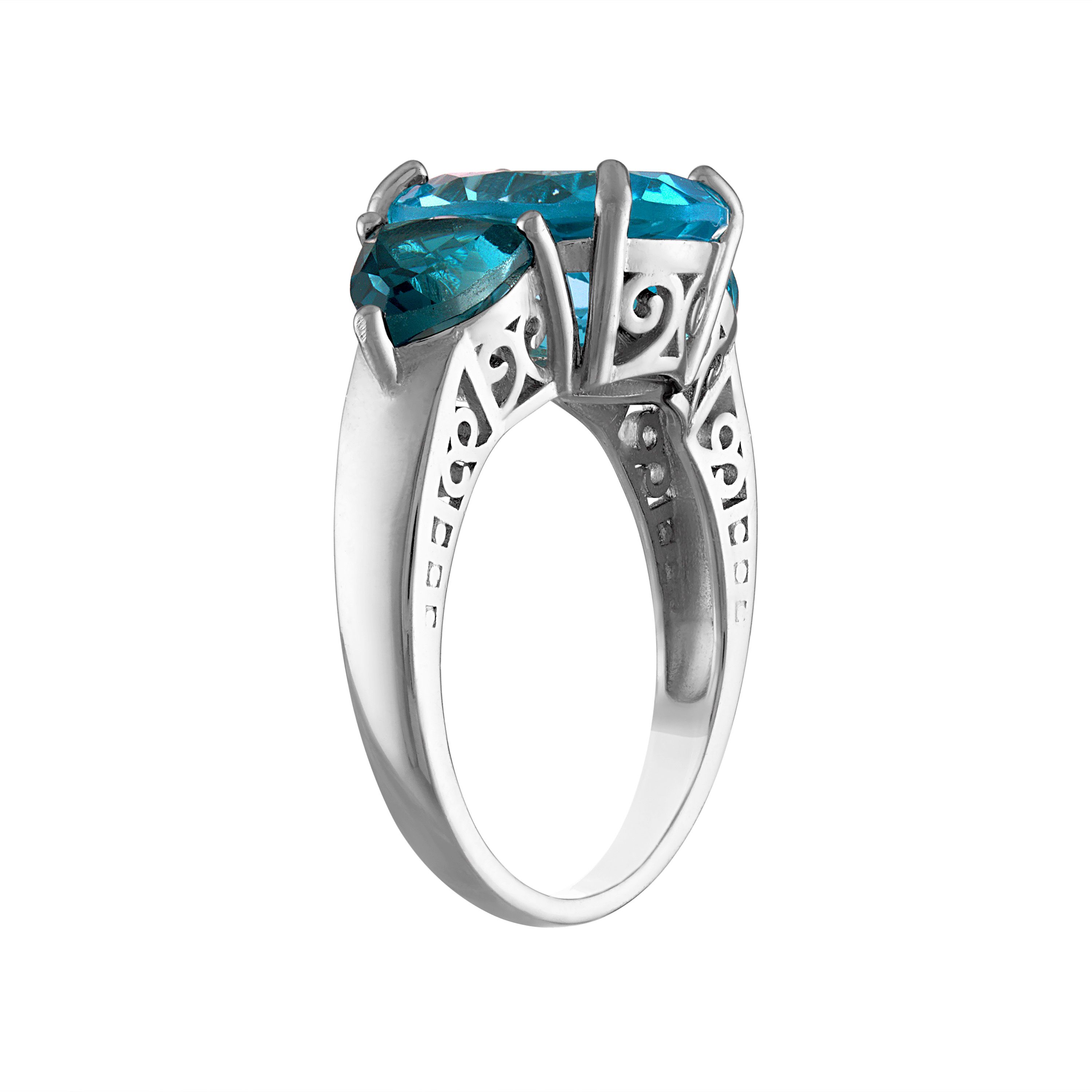 Sterling Silver Swiss Blue Topaz And London Blue Topaz Ring