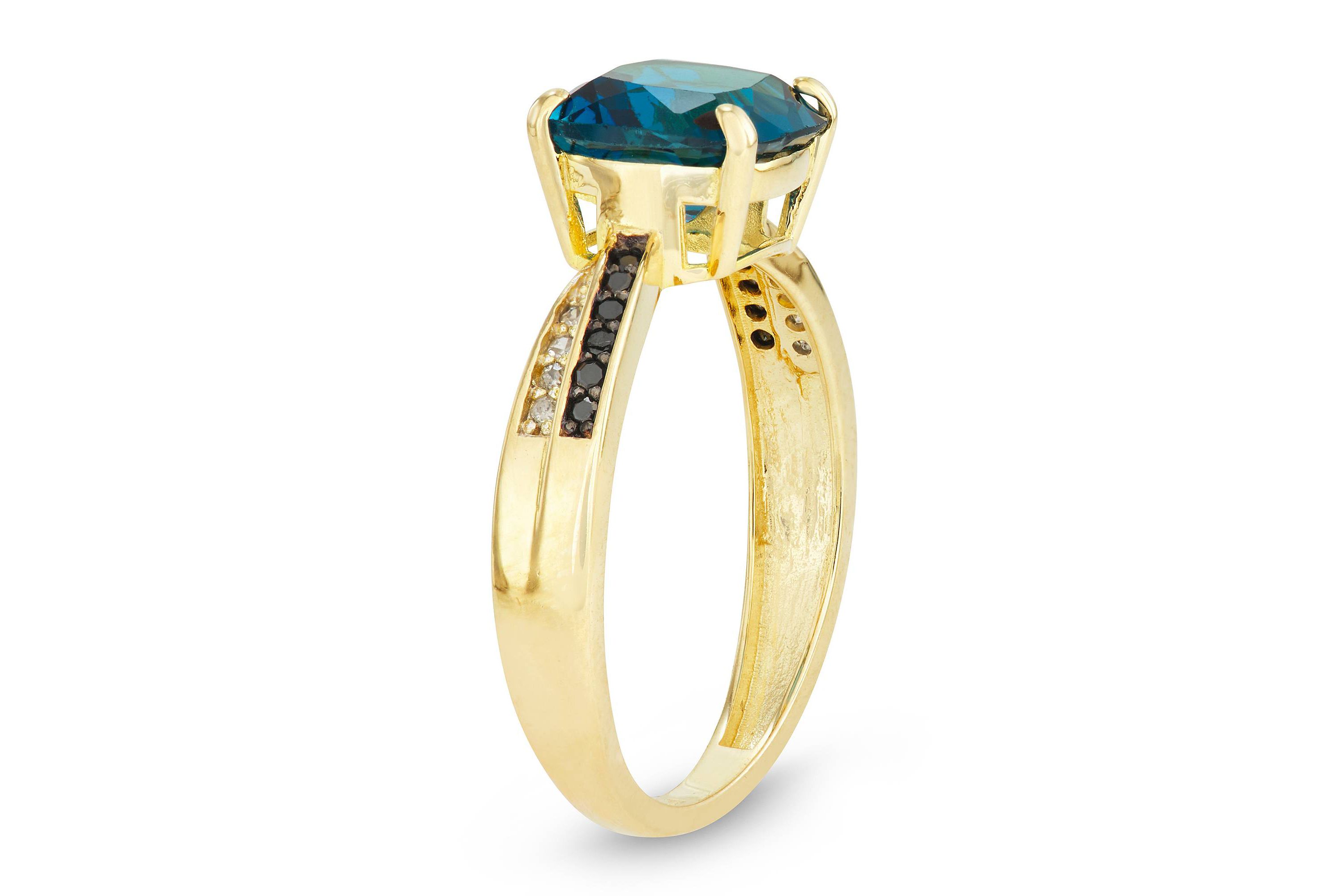 10K Gold London Blue Topaz And Diamond Ring