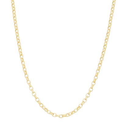 Jordan Blue NYC Men's 14K Gold Over Silver Adjustable Curb Chain, Yellow, 22 in