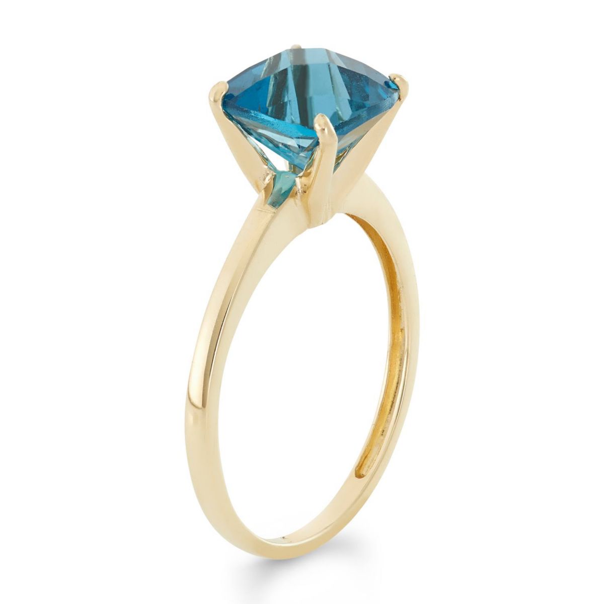 10K Gold London Blue Topaz Solitaire Ring