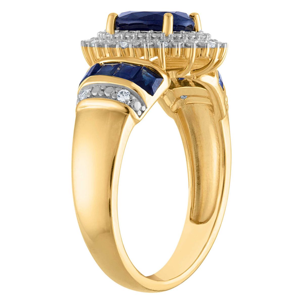 14K Gold Over Silver Ruby And Diamond Ring