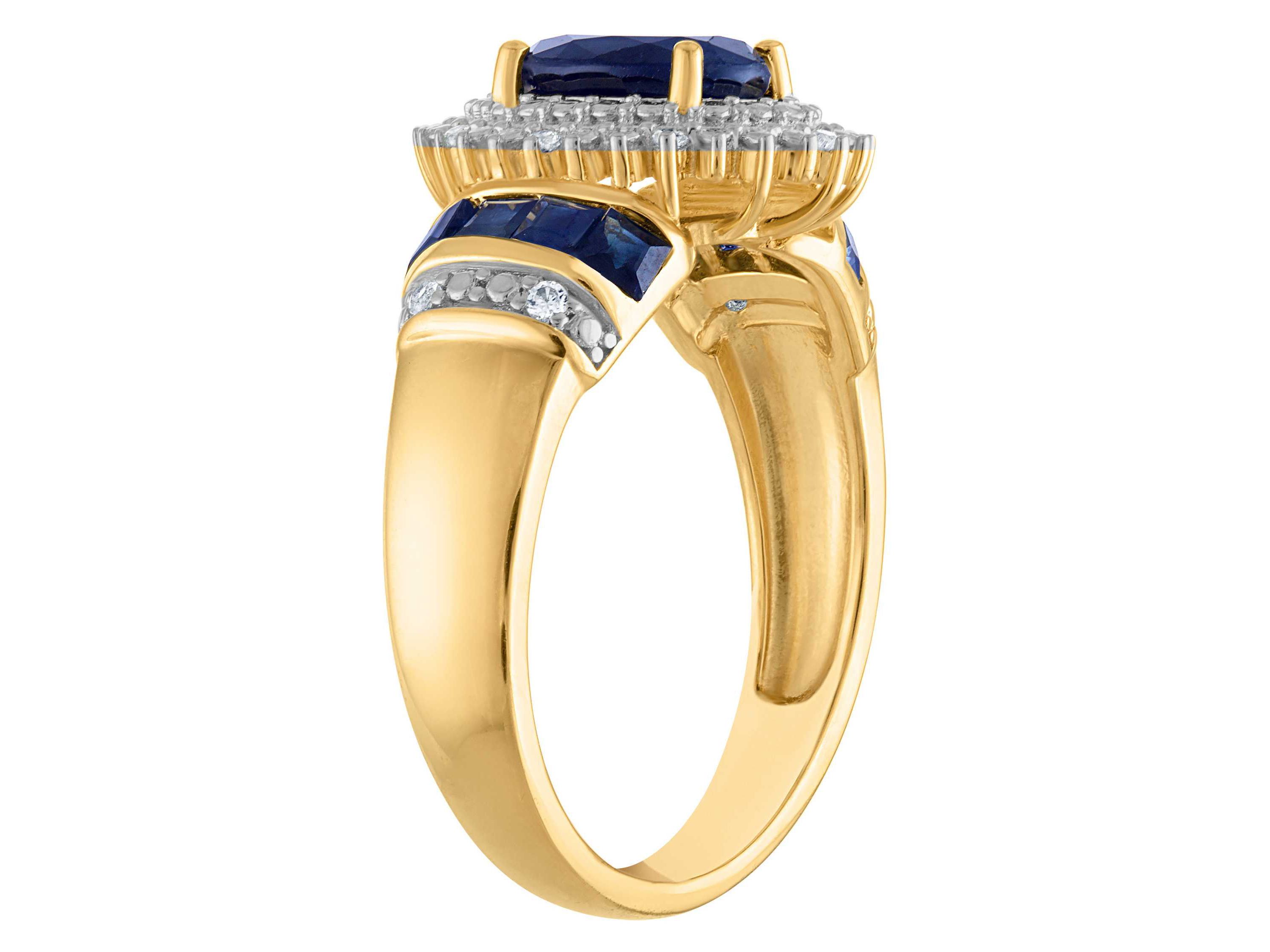 14K Gold Over Silver Ruby And Diamond Ring