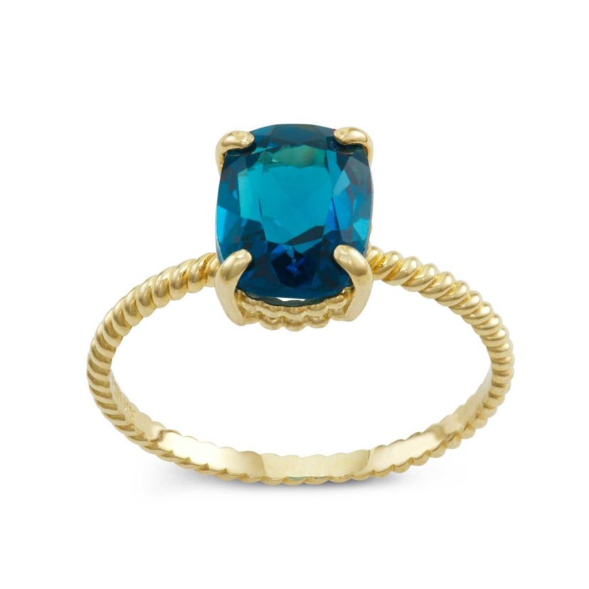 10K Gold London Blue Topaz Ring