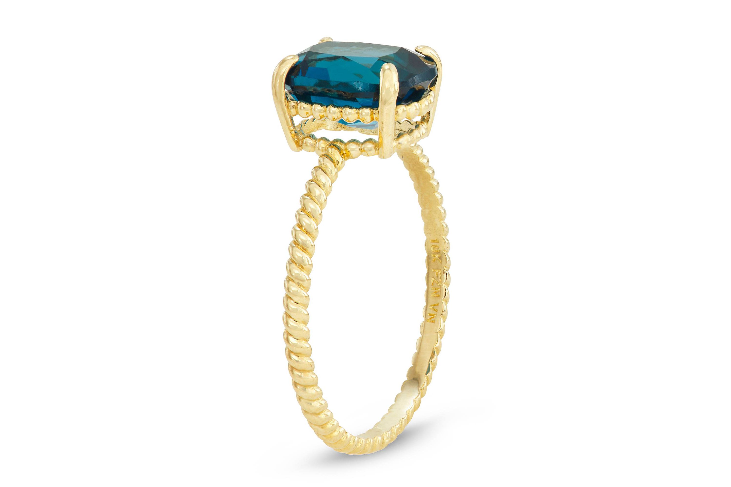 10K Gold London Blue Topaz Ring