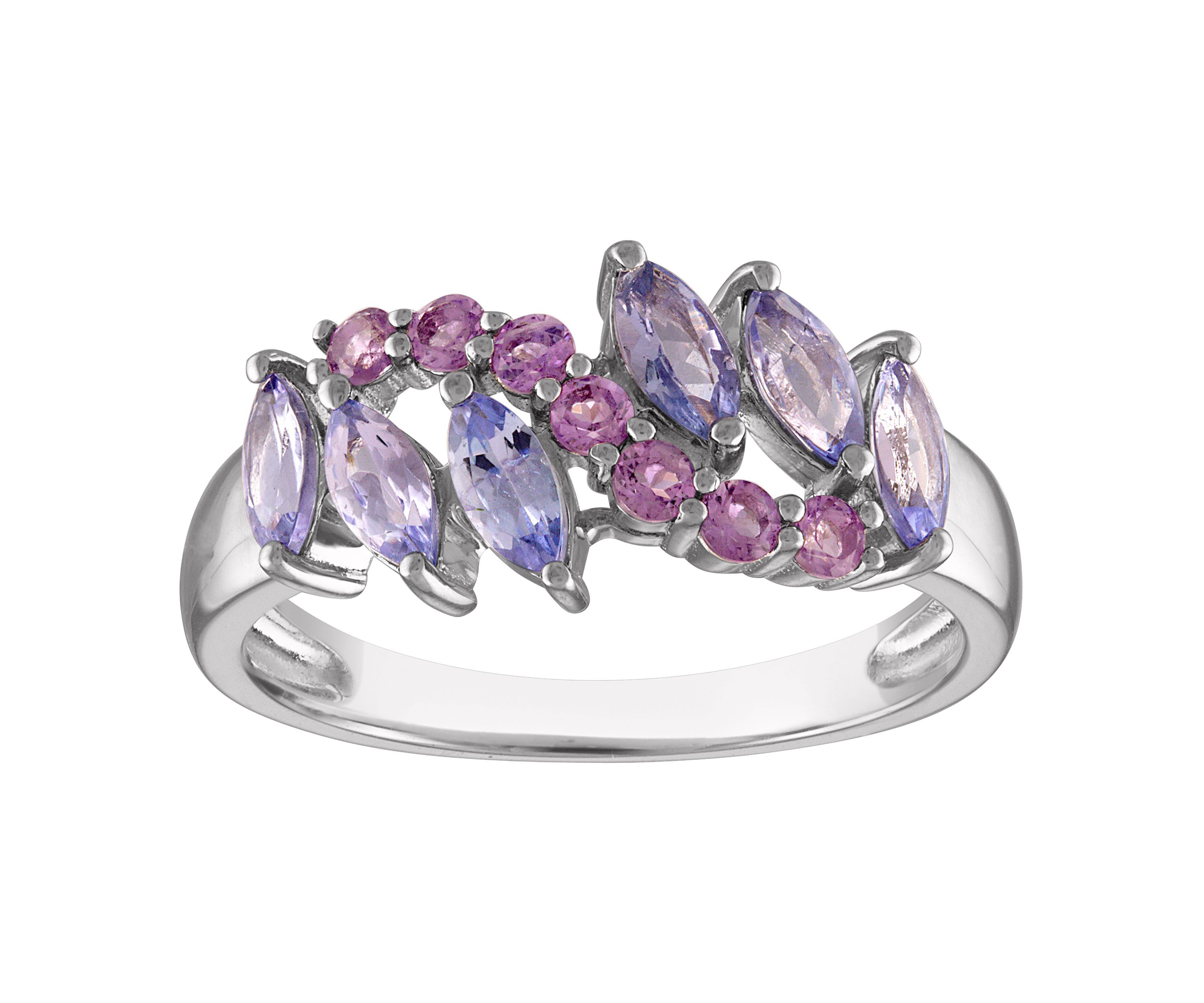 Sterling Silver Amethyst And Tanzanite Ring