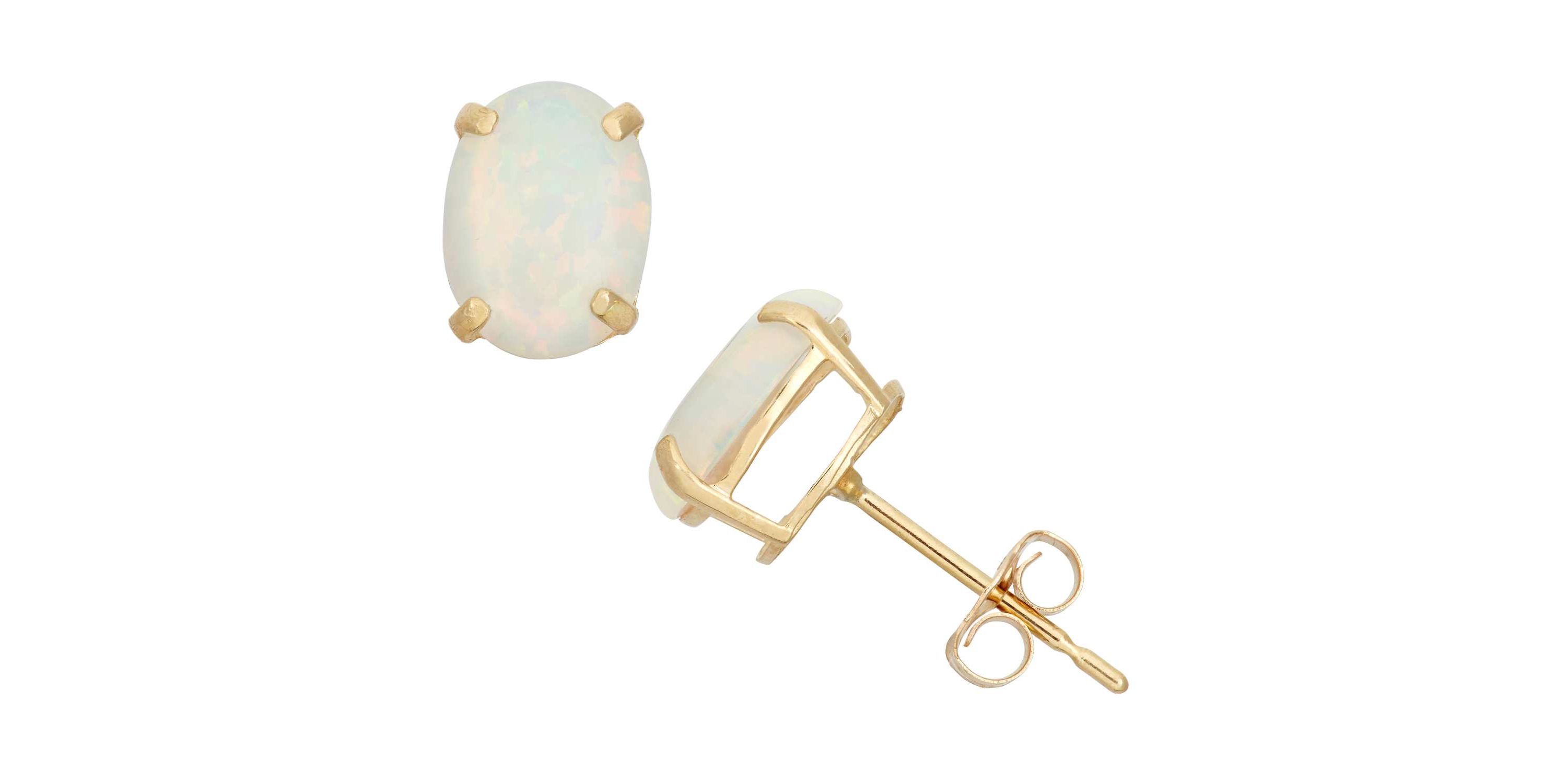 10Kt Gold Mystic Topaz Oval Stud Earrings