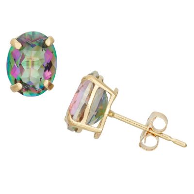 Jordan Blue NYC 10KT Gold Peridot Oval Stud Earrings