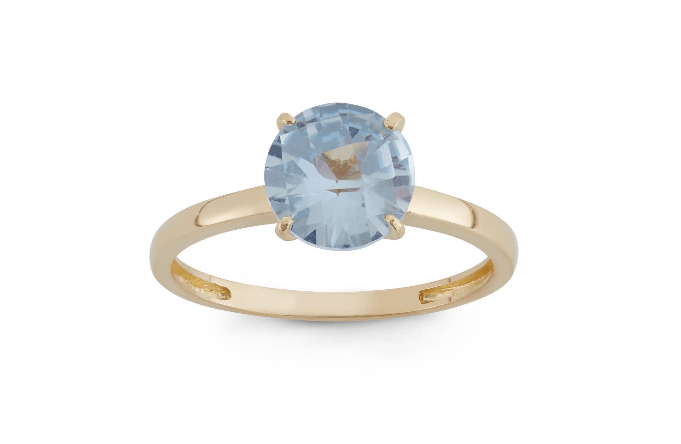 Lab Created 10Kt Gold Created Sapphire Solitaire Ring