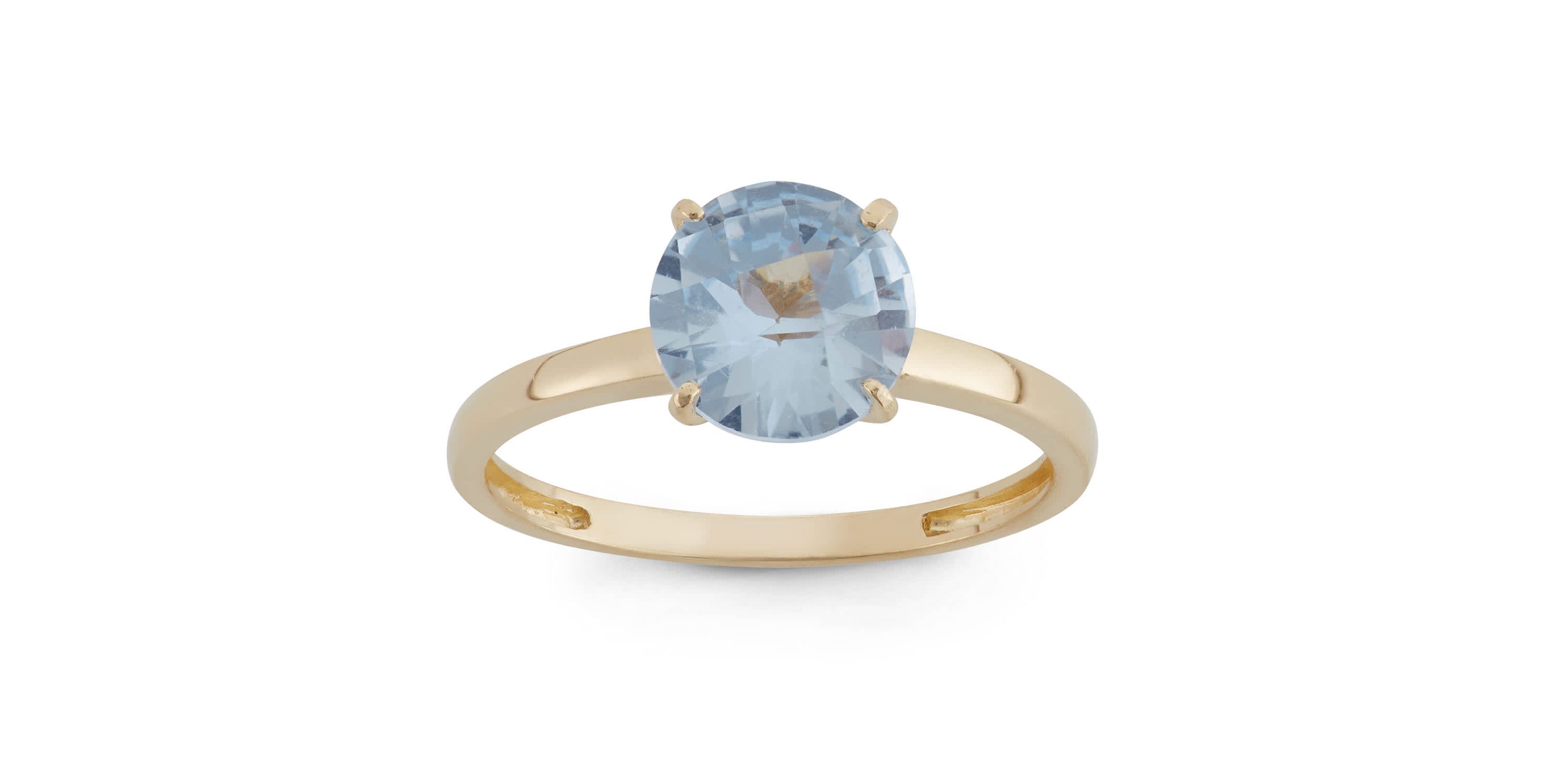 Lab Created 10Kt Gold Created Sapphire Solitaire Ring