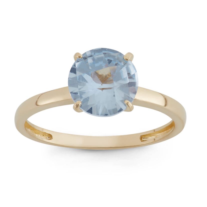 Lab Created 10Kt Gold Created Sapphire Solitaire Ring