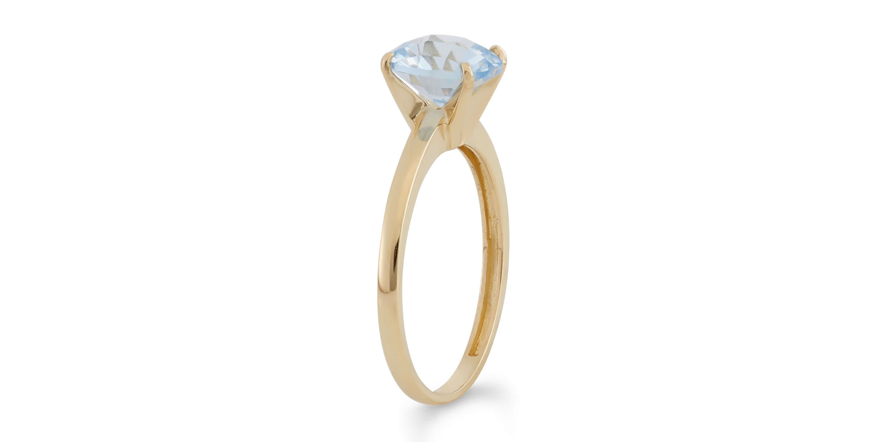Lab Created 10Kt Gold Created Sapphire Solitaire Ring