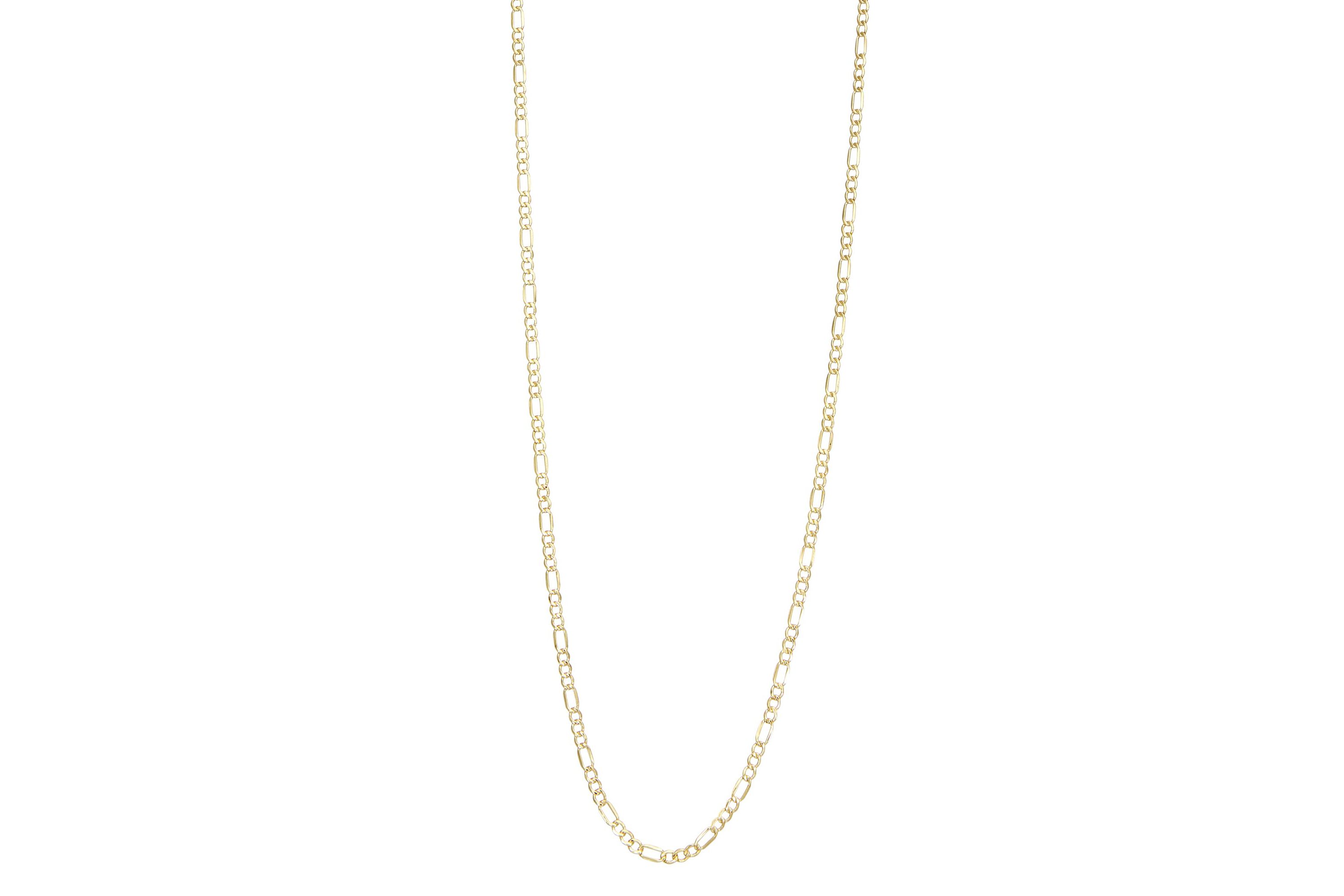10Kt Gold Mens 2.8mm Figaro Chain Bracelet