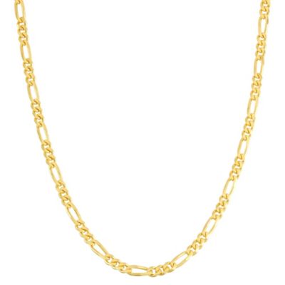 Jordan Blue NYC Sterling Silver 4mm Figaro Chain Necklace, Yellow, 30 in