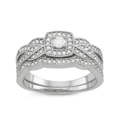 Jordan Blue NYC Sterling Silver Diamond Ring, White, 9