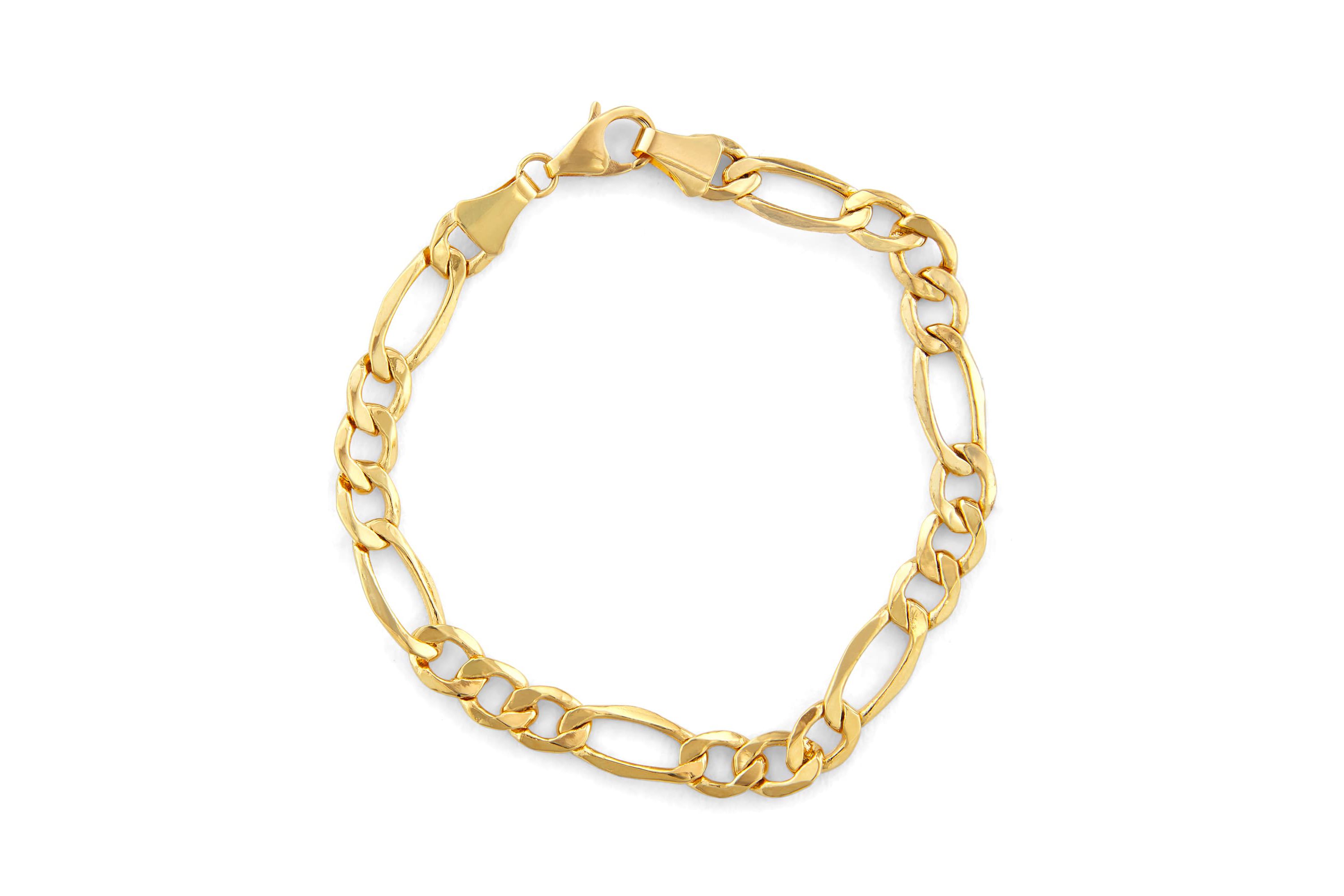 14Ktw 7.4mm Lobster Chain Bracelet