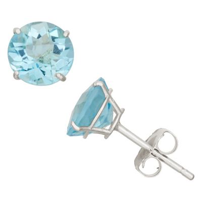 Jordan Blue NYC Lab Created 10KT Gold Rnd Created Opal Stud Earrings