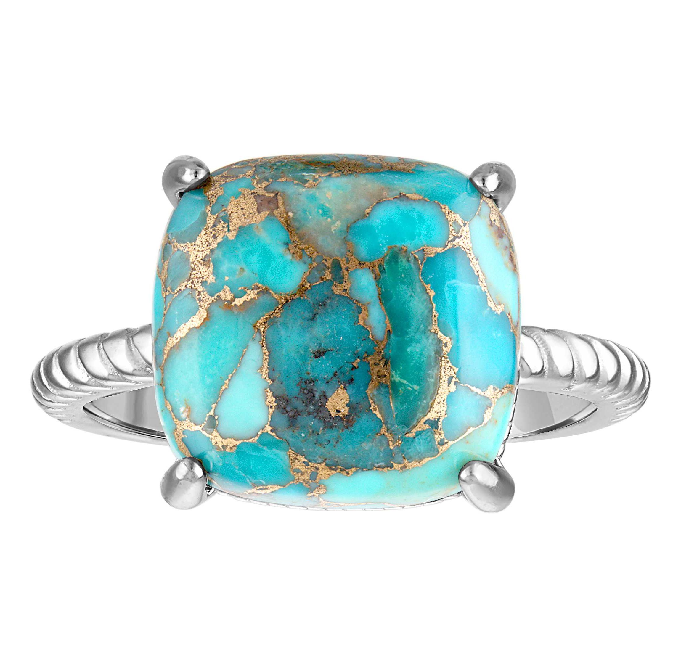 Sterling Silver Blue Copper Turquoise Ring