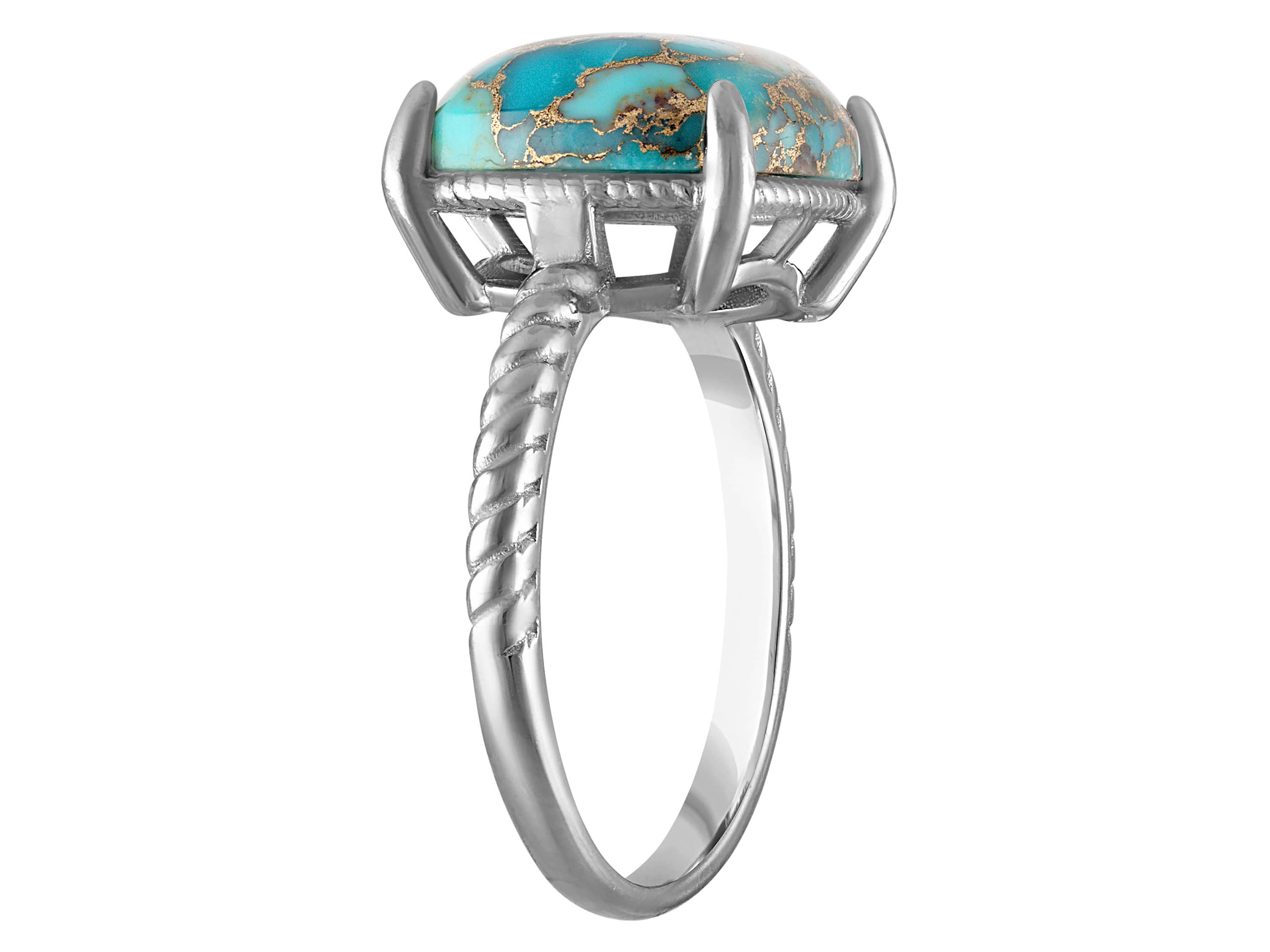 Sterling Silver Blue Copper Turquoise Ring