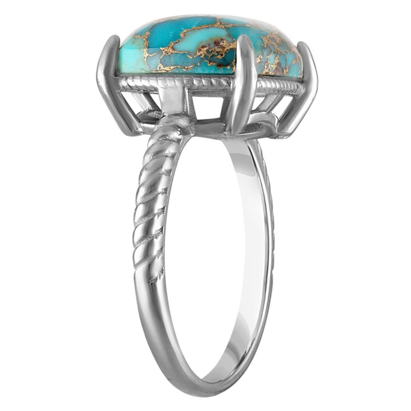 Sterling Silver Blue Copper Turquoise Ring