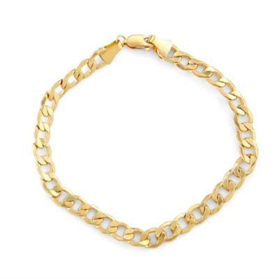 Jordan Blue NYC 10Kt 6.4mm Cuban Curb Chain Bracelet, Gold, 8 in