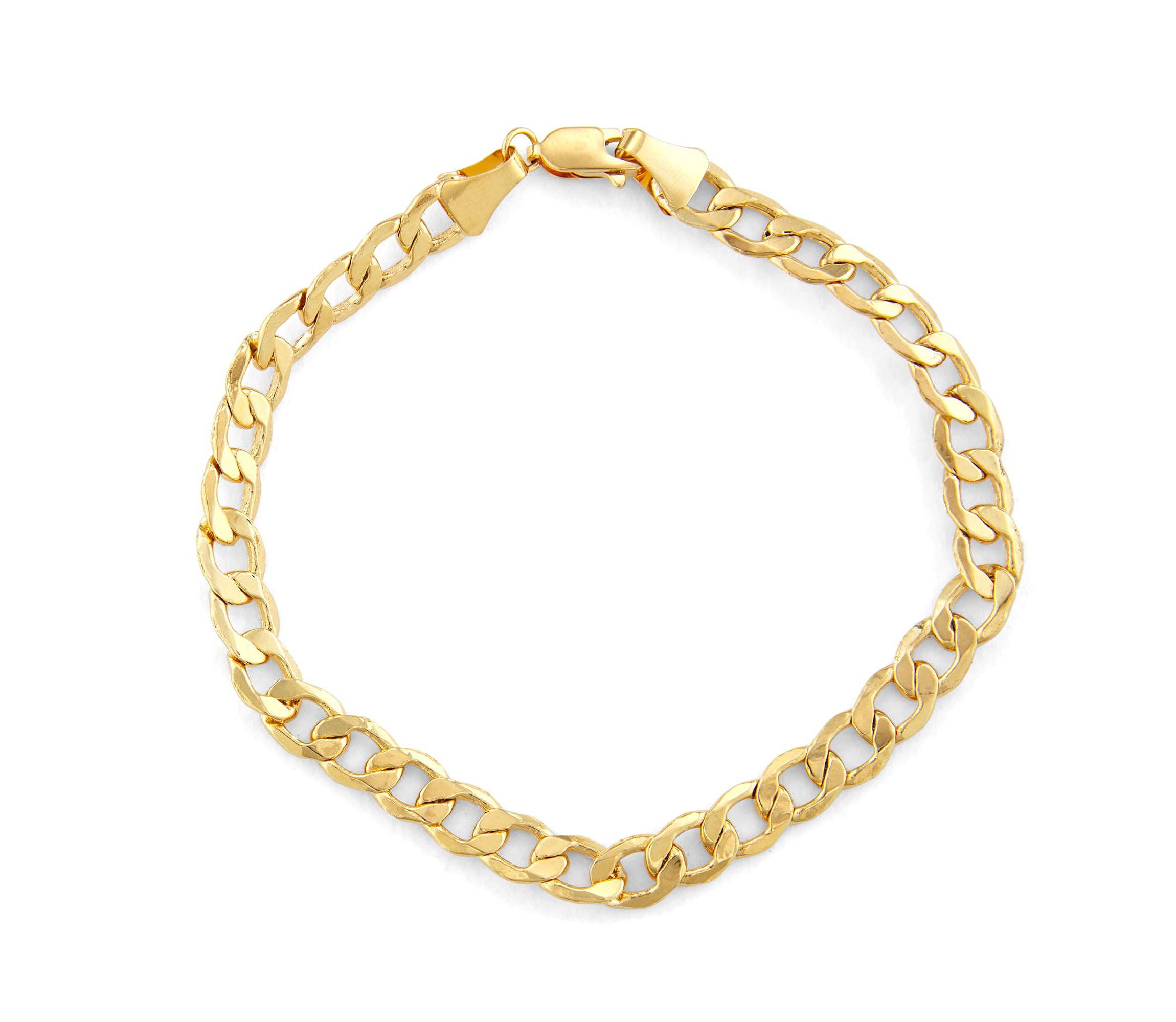 10Kt 6.4mm Cuban Curb Chain Bracelet