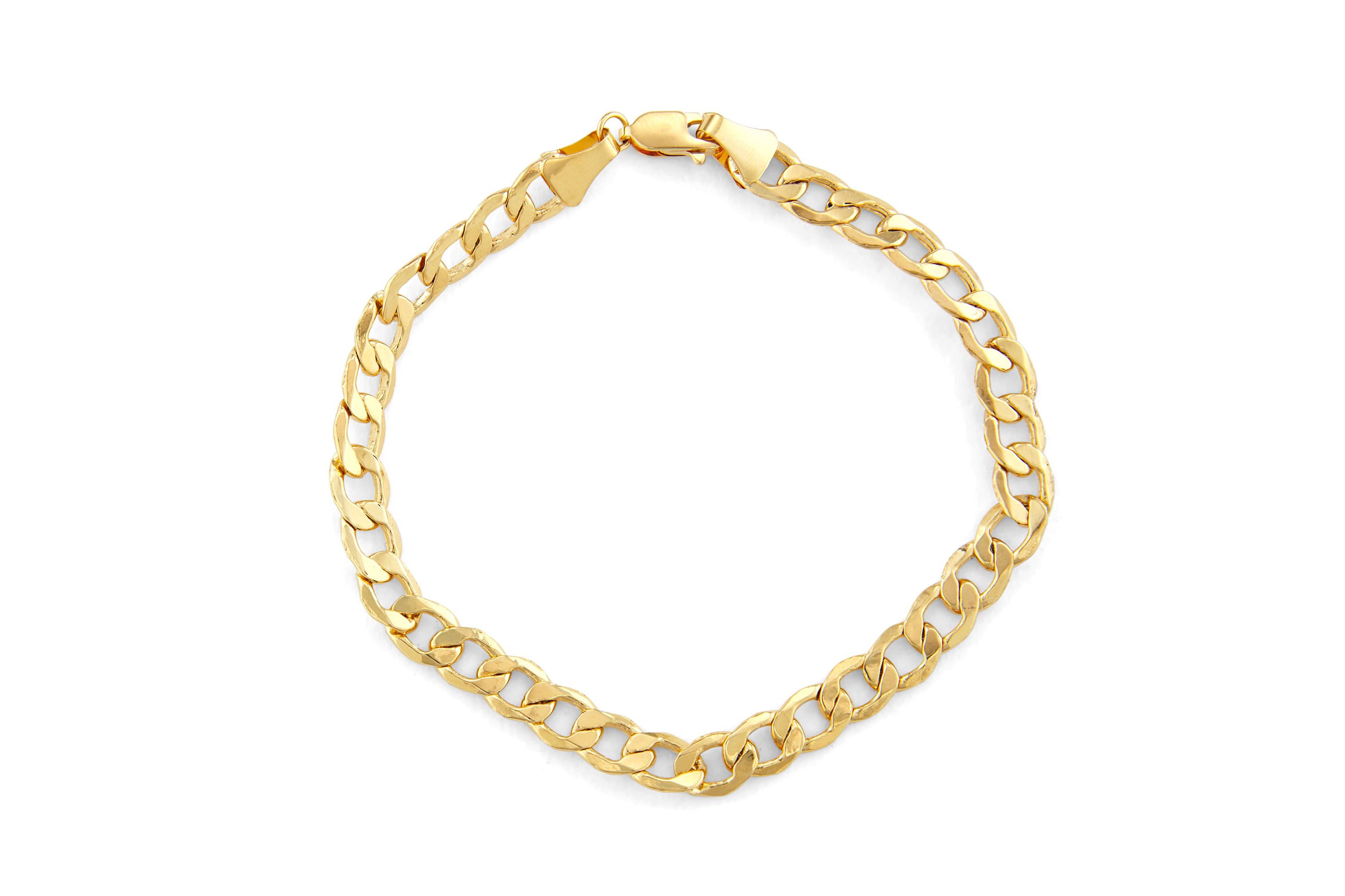 10Kt 6.4mm Cuban Curb Chain Bracelet
