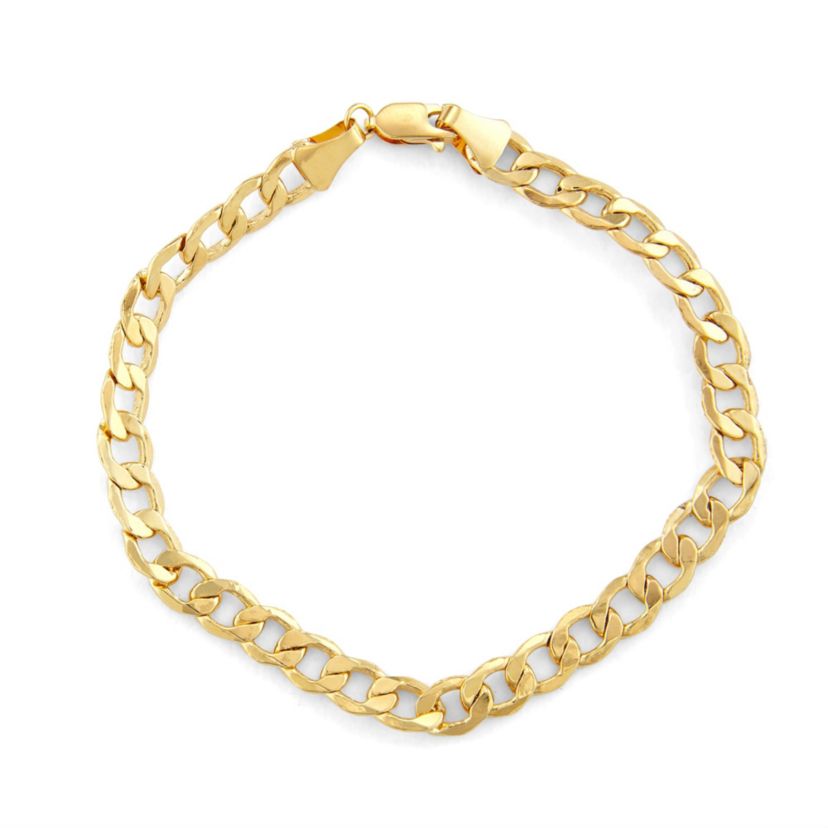 10Kt 6.4mm Cuban Curb Chain Bracelet