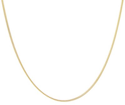 Jordan Blue NYC Sterling Silver 2.05mm Curb Chain Necklace, Yellow, 18 in