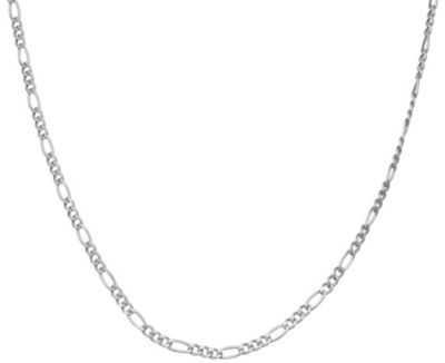 Jordan Blue NYC Sterling Silver Italian Figaro Chain Necklace, White, 20 in