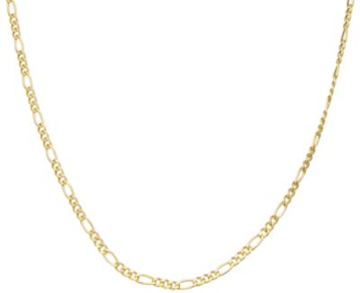 Jordan Blue NYC Sterling Silver Italian Figaro Chain Necklace, Yellow, 18 in