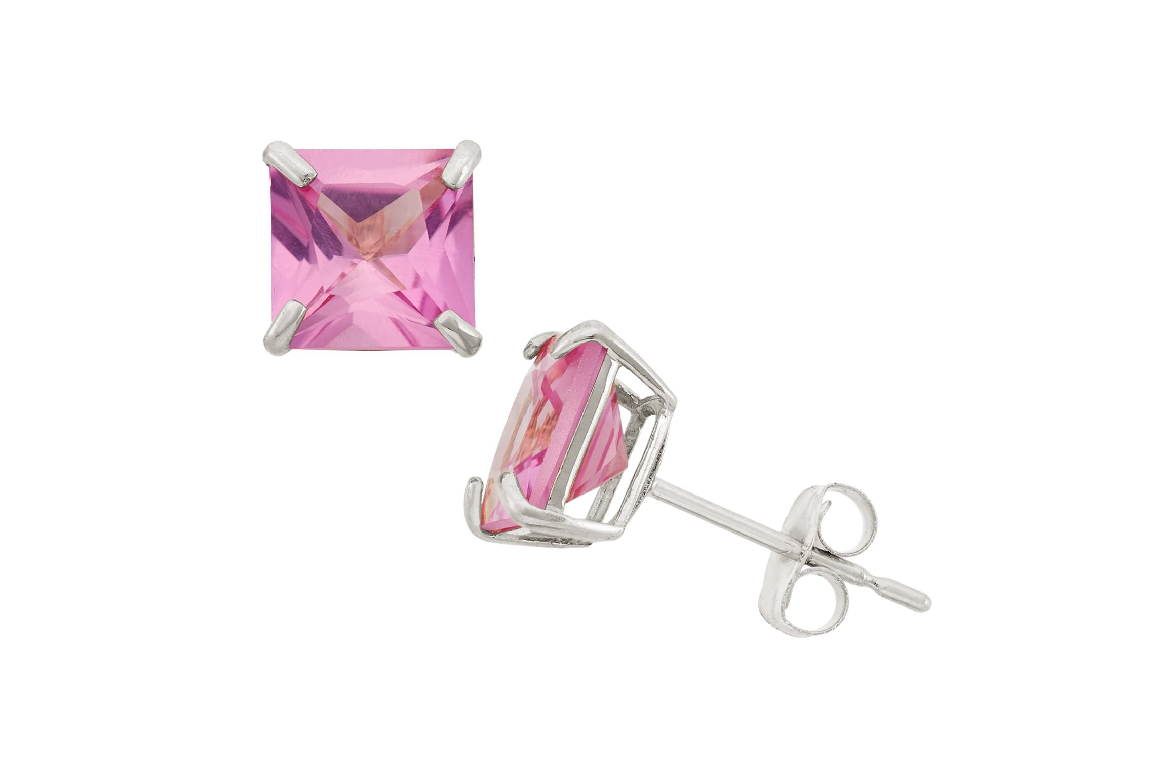10Kt Gold Amethyst Square Stud Earrings