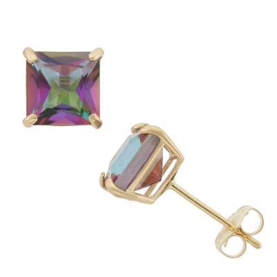 Jordan Blue NYC 10Kt Swiss Blue Topaz Square Stud Earrings