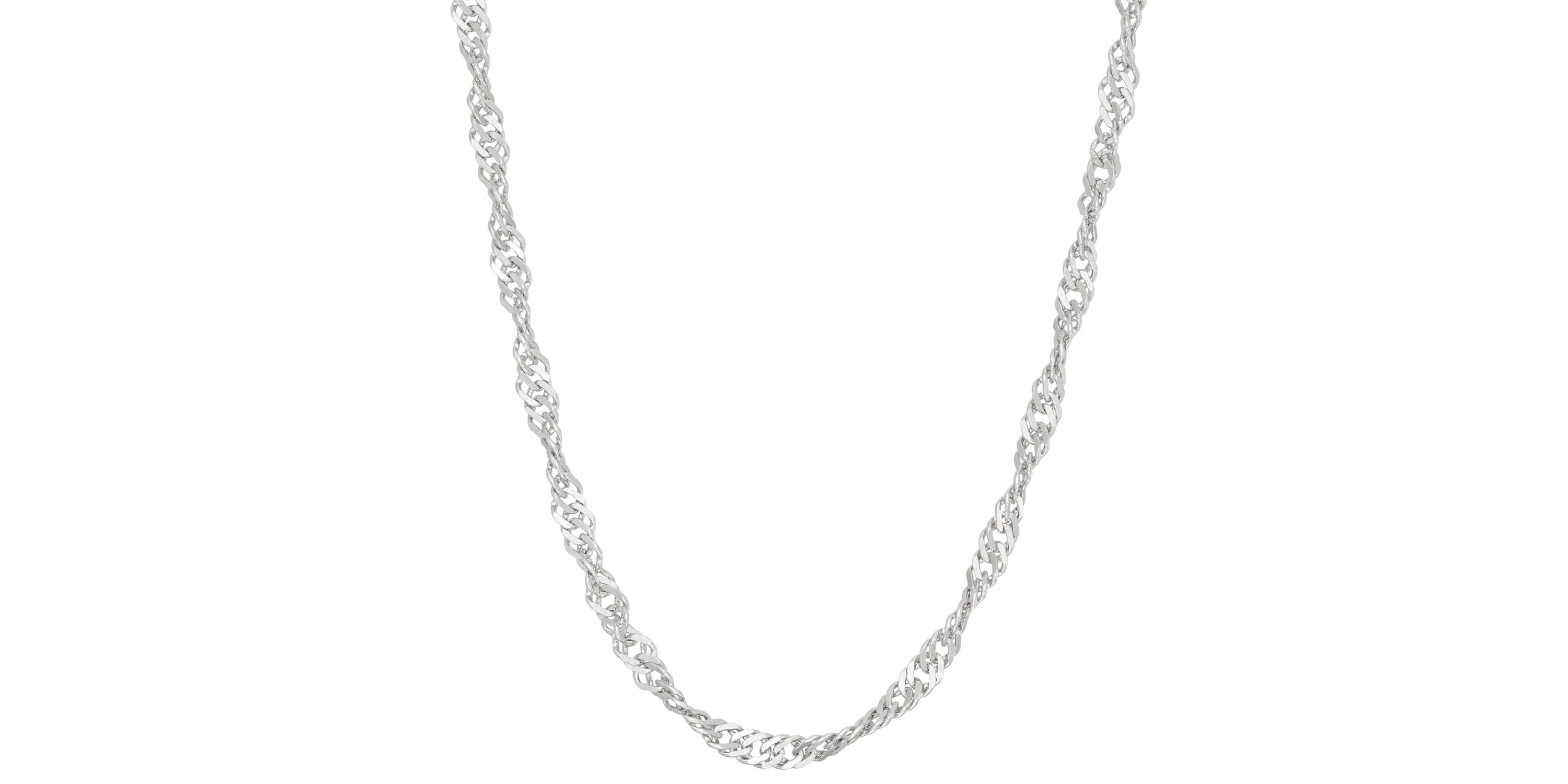 Sterling Silver Singapore Chain Necklace