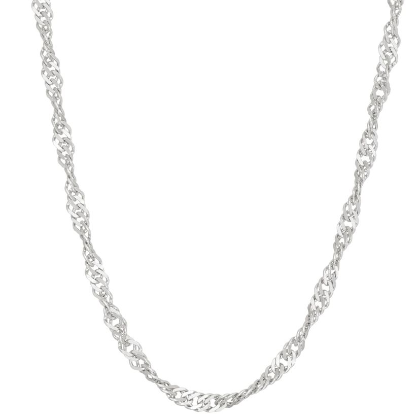 Sterling Silver Singapore Chain Necklace