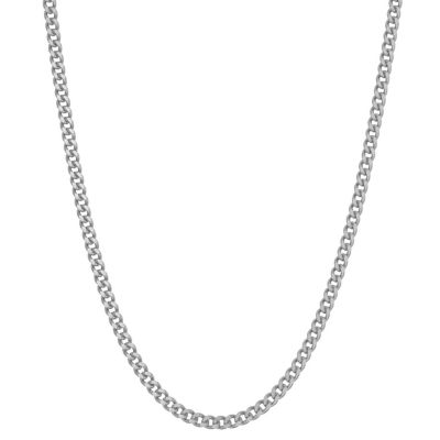 Jordan Blue NYC Sterling Silver 1.7mm Curb Chain Necklace, White, 18 in